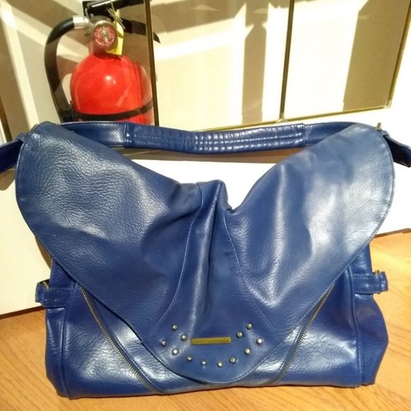 Matt & Nat Handbags - Pristine Matt & Nat Large Blue Shoulder Bag Zipper
